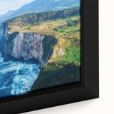 Framed canvas artwork showcasing a stunning close-up of rugged cliffs in a vibrant landscape, highlighting earthy tones and intricate textures, perfect for home decor.