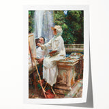 Romanticism Art: The Fountain at Villa Torlonia by Sargent Canvas