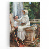 Romanticism Art: The Fountain at Villa Torlonia by Sargent Canvas
