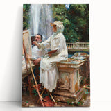 Romanticism Art: The Fountain at Villa Torlonia by Sargent Canvas