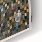 Rustic Mosaic Bedroom Wall Art - Brown and Green Canvas Print