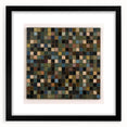 Rustic Mosaic Bedroom Wall Art - Brown and Green Canvas Print