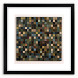 Rustic Mosaic Bedroom Wall Art - Brown and Green Canvas Print