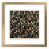 Rustic Mosaic Bedroom Wall Art - Brown and Green Canvas Print