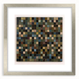 Rustic Mosaic Bedroom Wall Art - Brown and Green Canvas Print