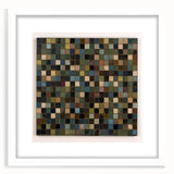 Rustic Mosaic Bedroom Wall Art - Brown and Green Canvas Print