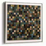 Rustic Mosaic Bedroom Wall Art - Brown and Green Canvas Print