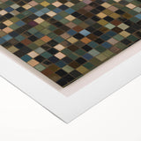 Rustic Mosaic Bedroom Wall Art - Brown and Green Canvas Print