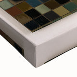 Rustic Mosaic Bedroom Wall Art - Brown and Green Canvas Print