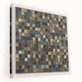 Rustic Mosaic Bedroom Wall Art - Brown and Green Canvas Print