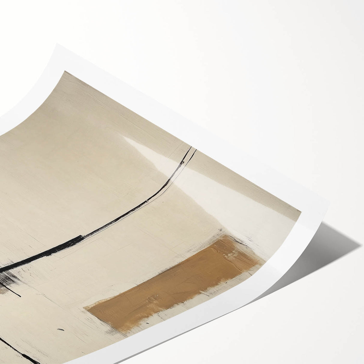 Black & Beige Canvas –  Minimalist Abstract Living Room Wall Art