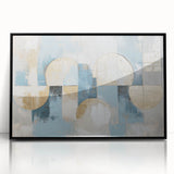 Abstract geometric framed acrylic artwork in black, showcasing dynamic shapes and lines on a sleek surface, perfect for modern home decor and art enthusiasts.