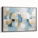 Abstract geometric framed canvas art showcasing a modern black design, viewed from the side, ideal for contemporary home decor and wall styling. Perfect addition to elevate interior aesthetics with its striking visual appeal.