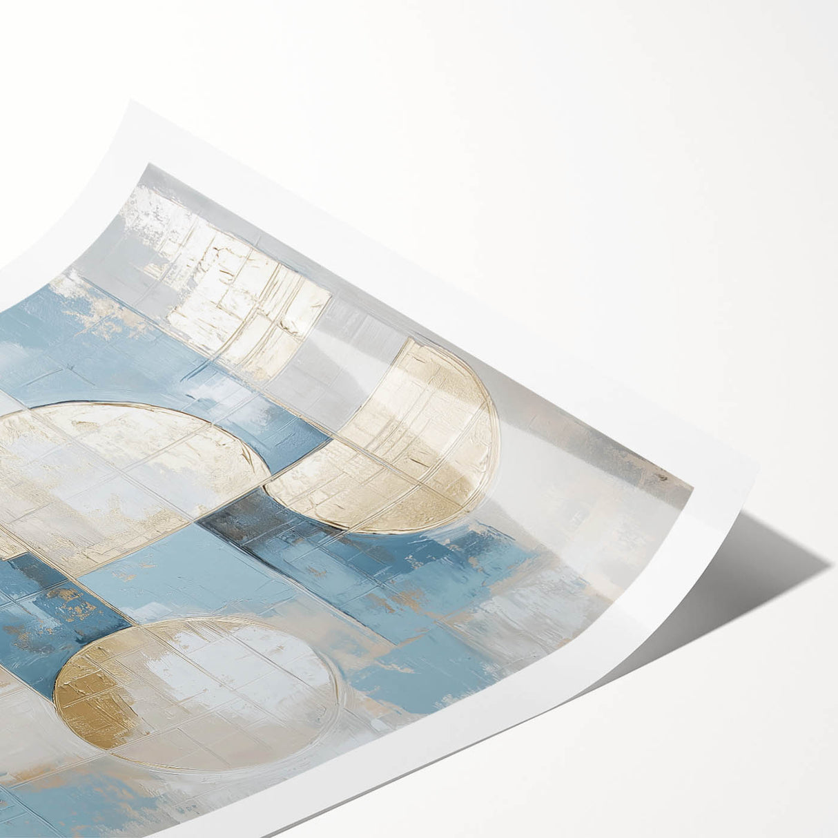 Abstract geometric rolled print showcasing vibrant colors and intricate patterns, elegantly packaged in a durable cardboard tube for safe shipping and display. Perfect for modern home decor enthusiasts seeking a bold artistic statement.