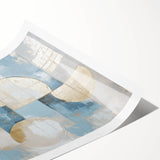 Abstract geometric rolled print showcasing vibrant colors and intricate patterns, elegantly packaged in a durable cardboard tube for safe shipping and display. Perfect for modern home decor enthusiasts seeking a bold artistic statement.