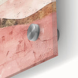 Close-up of an abstract landscape wall art piece, showcasing vibrant colors and intricate acrylic glass textures, ideal for modern interior decor.