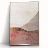 Framed abstract landscape wall art featuring vibrant colors and intricate textures, showcasing a modern silver-acrylic finish, perfect for contemporary decor.