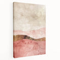 Stretched canvas wall art showcasing an abstract landscape design, featuring vibrant colors and textured elements, ideal for modern home decor.