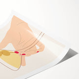 Extra large rolled print featuring line art flowers in monochrome, ideal for large living room wall art.