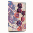 Acrylic print of large abstract wall art featuring assorted fruits in vibrant colors, ideal for dining room decor.