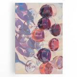 Black and white large art on stretched canvas featuring assorted fruits, ideal for kitchen wall art.