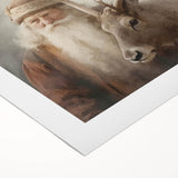 Holiday Wall Decorations - Santa and Reindeer Winter Scene Canvas Art