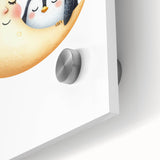 Children's Wall Decor - Sleeping Moon & Penguin Nighttime Print