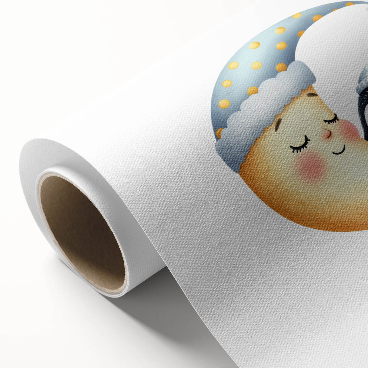 Children's Wall Decor - Sleeping Moon & Penguin Nighttime Print