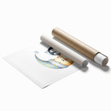 Children's Wall Decor - Sleeping Moon & Penguin Nighttime Print