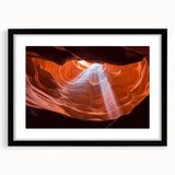 Black-framed landscape art print showcasing vibrant canyons, set against a white mat for a modern touch, perfect for enhancing home decor aesthetics.