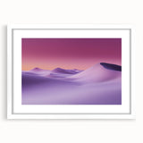 Desert landscape framed art print with a white mat, showcasing warm sandy tones and a serene sky, perfect for modern home decor or office spaces.