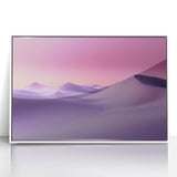 Framed acrylic artwork depicting a serene desert landscape with warm earthy tones and soft gradients, perfect for enhancing modern home decor.