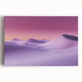 Stretched canvas artwork depicting a serene desert landscape with warm tones of orange and gold, capturing the essence of tranquility and nature. Perfect for home decor.