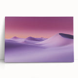 Vibrant stretched canvas artwork depicting a serene desert landscape with warm hues of orange and yellow, perfect for home decor and interior design enthusiasts.