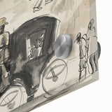 Modern Wall Art - Figures and Cab - Contemporary Abstract Urban Scene