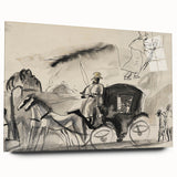 Modern Wall Art - Figures and Cab - Contemporary Abstract Urban Scene