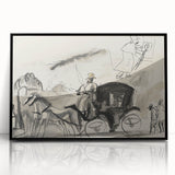 Modern Wall Art - Figures and Cab - Contemporary Abstract Urban Scene