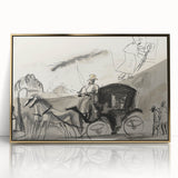 Modern Wall Art - Figures and Cab - Contemporary Abstract Urban Scene