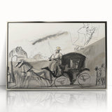 Modern Wall Art - Figures and Cab - Contemporary Abstract Urban Scene