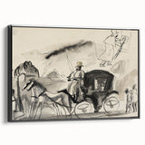 Modern Wall Art - Figures and Cab - Contemporary Abstract Urban Scene