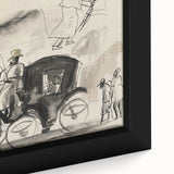 Modern Wall Art - Figures and Cab - Contemporary Abstract Urban Scene