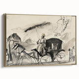 Modern Wall Art - Figures and Cab - Contemporary Abstract Urban Scene