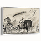 Modern Wall Art - Figures and Cab - Contemporary Abstract Urban Scene