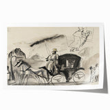 Modern Wall Art - Figures and Cab - Contemporary Abstract Urban Scene