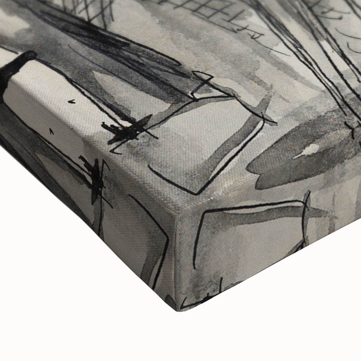 Modern Wall Art - Figures and Cab - Contemporary Abstract Urban Scene