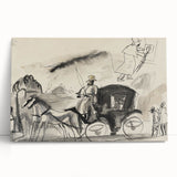 Modern Wall Art - Figures and Cab - Contemporary Abstract Urban Scene