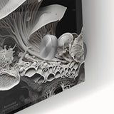 Large abstract wall art in muted earth tones on acrylic glass, ideal for dining room ambiance.