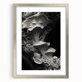 Textured abstract art print in neutral tones on a framed canvas, ideal for modern bedroom decor.