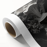 Art deco poster featuring natural close-up elements in muted green and brown, rolled canvas, ideal for nursery wall art.