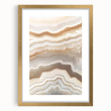 Extra large abstract art print with textured design in gold and black tones, framed with mat, ideal for living room decor.
